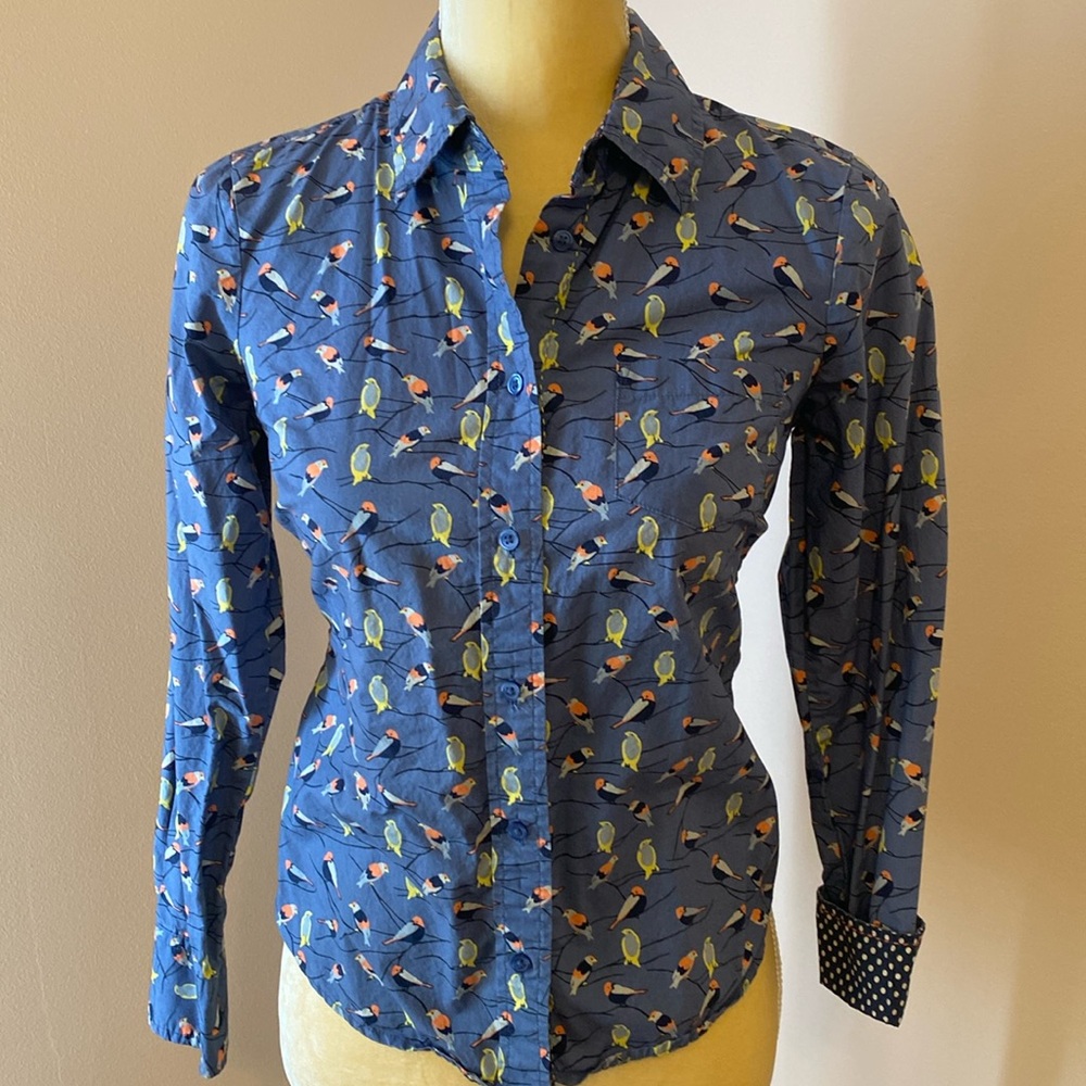 BODEN fitted shirt with contrast inner cuff 2P
